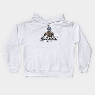 Western Horse Riding Cutting Horse for Cattle Cowboys Kids Hoodie